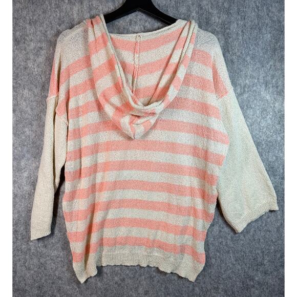 POL Clothing Americana Knit Tie Front Flag Hoodie - Large Style BST334 - Picture 4 of 9